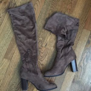 Above knee Charlotte Russe suede boots.